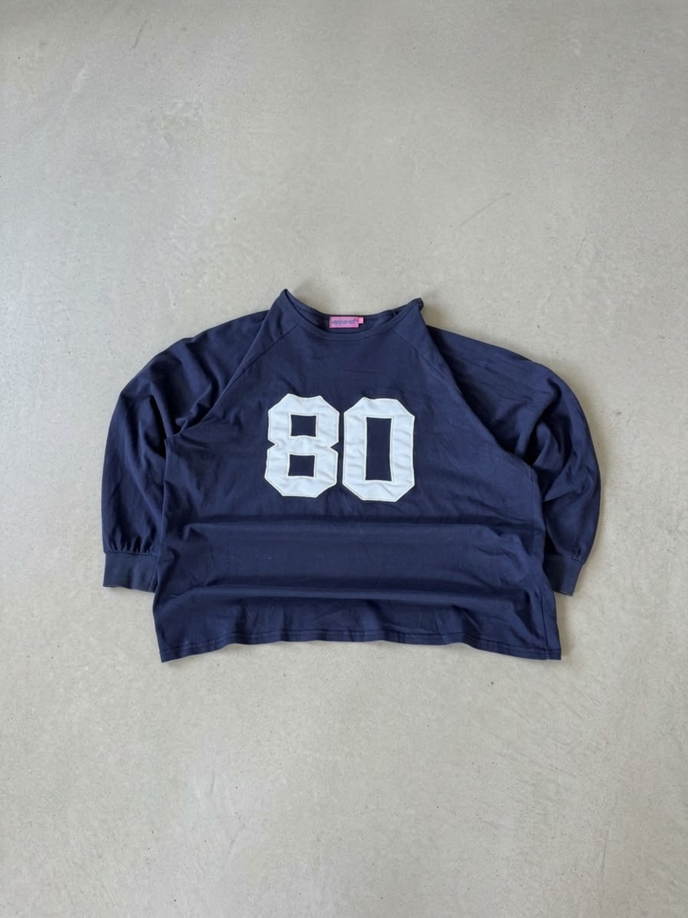 Edikted Navy Blue Graphic Sweatshirt with White '80'